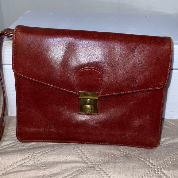 Vintage Kane-M Leather Wallet Bag - Red - Picture 1 of 15